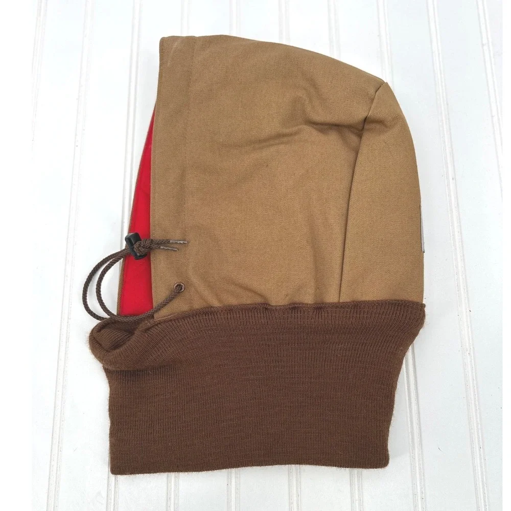 Carhartt Hood Face Mask Unisex OS Brown Quilted Lining Workwear Winter Warm
